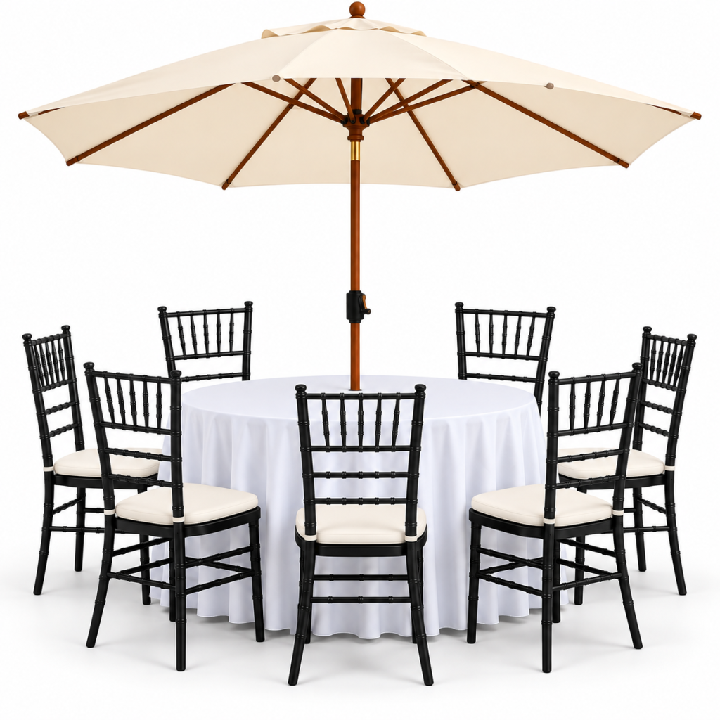 Black Chiavari Umbrella Set