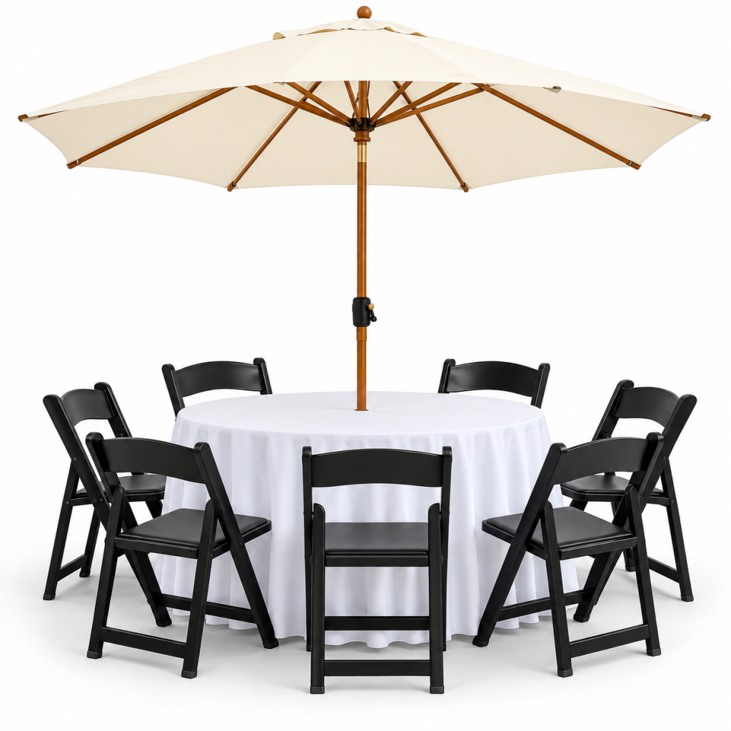Black Resin Umbrella Set