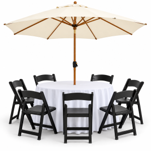 Black Resin Umbrella Set