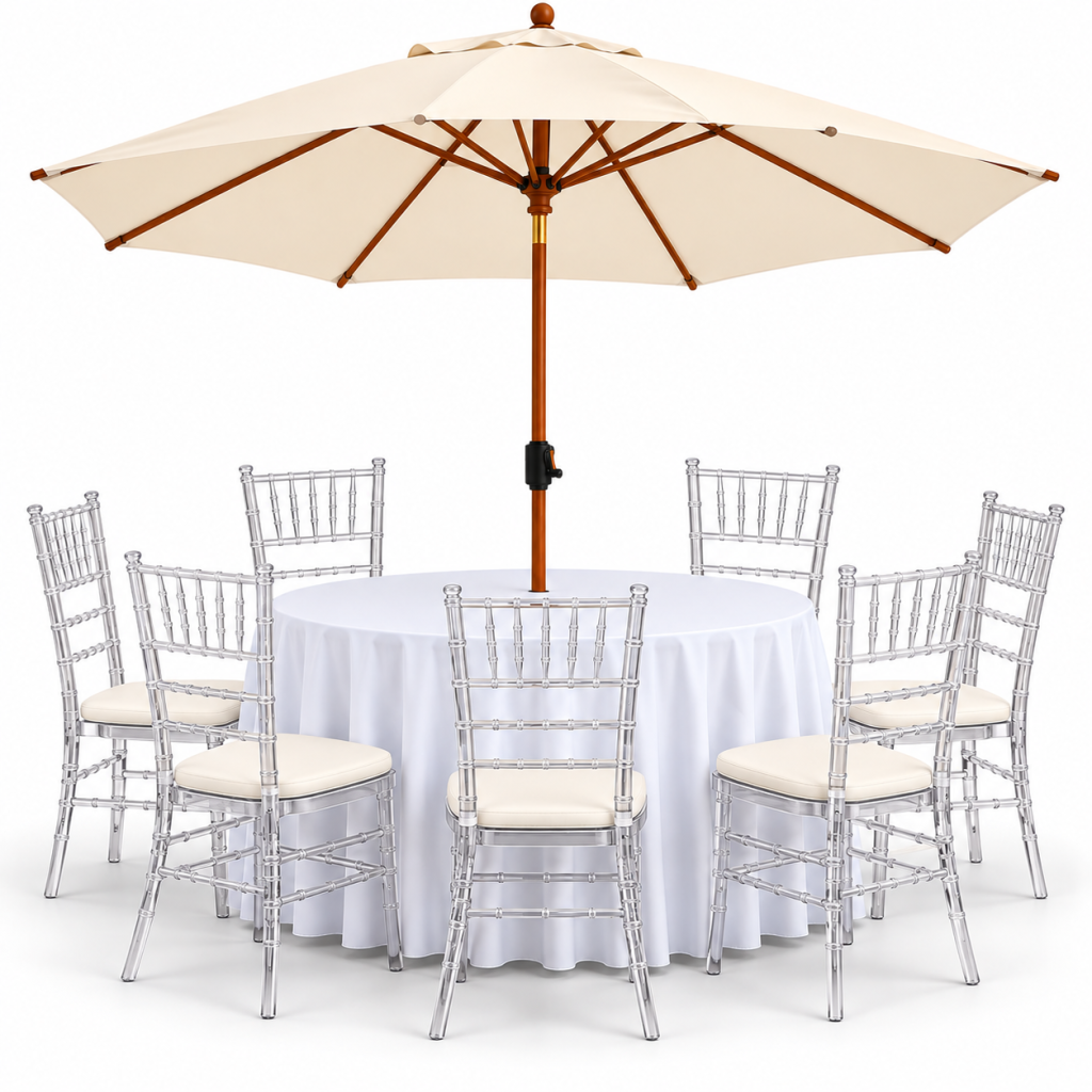 Clear Chiavari Umbrella Set