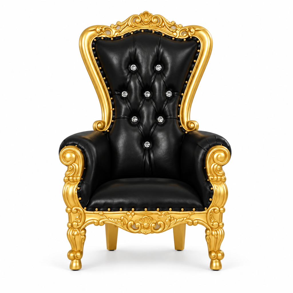 Kid Throne Chair Black & Gold