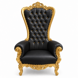 Queen Throne Chair Black & Gold